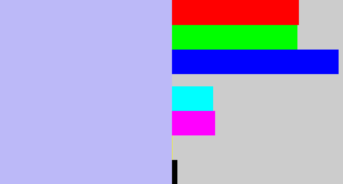 Hex color #bcb9f8 - light periwinkle