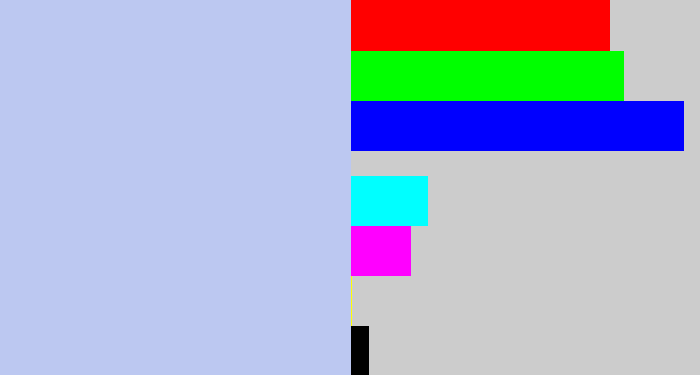 Hex color #bcc8f1 - light periwinkle