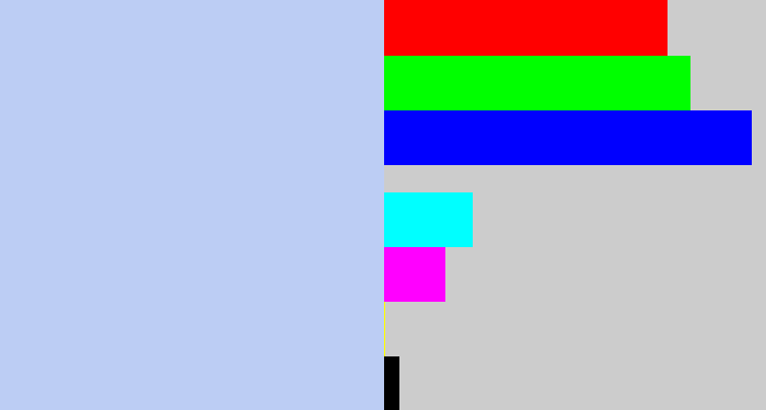 Hex color #bccdf4 - light periwinkle