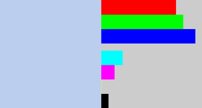 Hex color #bcceed - light blue grey
