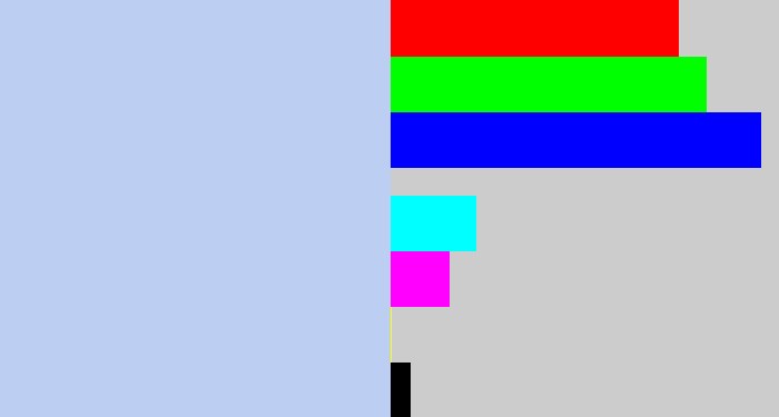 Hex color #bccef1 - light periwinkle