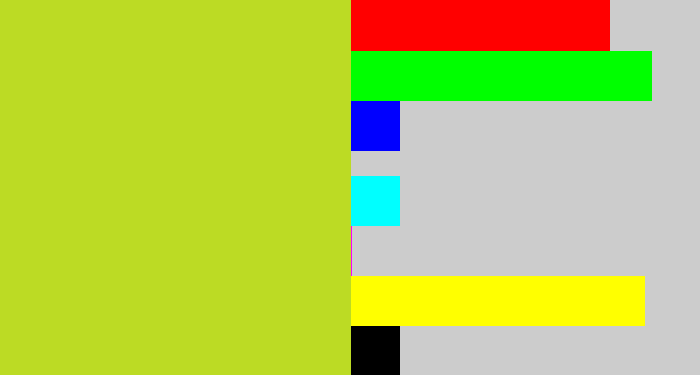 Hex color #bcdb24 - yellowish green