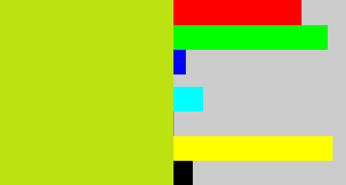 Hex color #bce212 - yellowish green