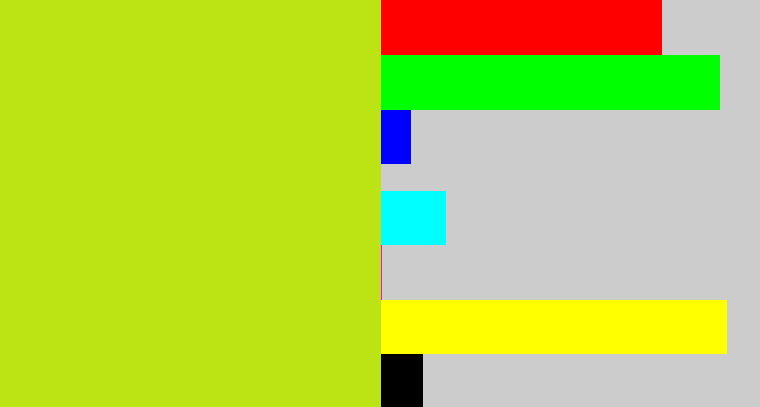 Hex color #bce314 - yellowish green