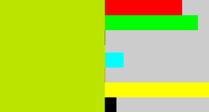Hex color #bce401 - chartreuse