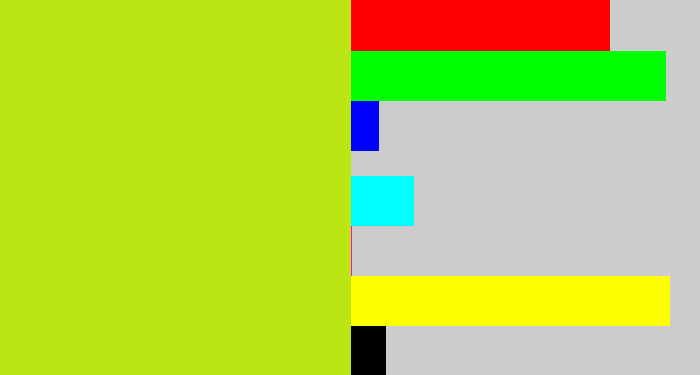 Hex color #bce514 - yellowish green