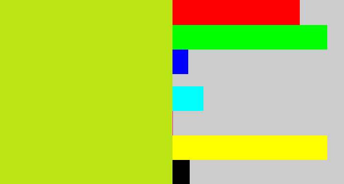 Hex color #bce516 - yellowish green