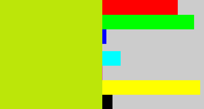 Hex color #bce609 - chartreuse