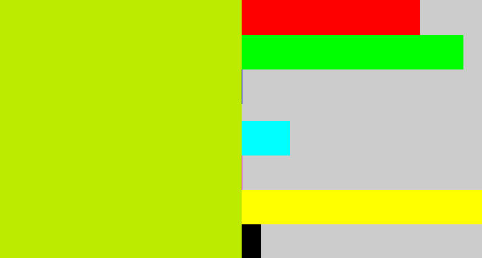 Hex color #bceb00 - chartreuse