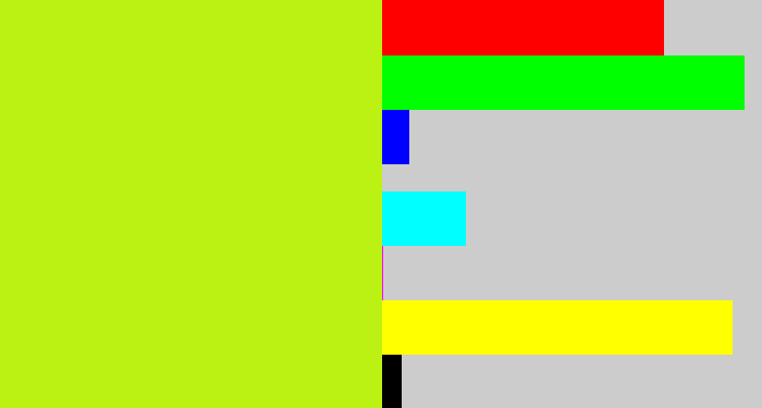 Hex color #bcf213 - yellowgreen