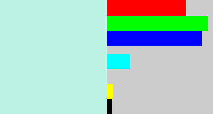 Hex color #bcf2e4 - pale aqua