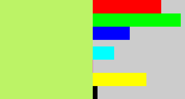 Hex color #bcf366 - light lime green