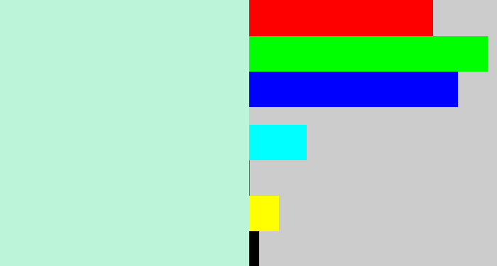 Hex color #bcf4d7 - pale aqua