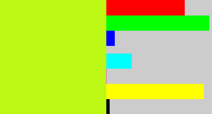 Hex color #bcf814 - yellowgreen