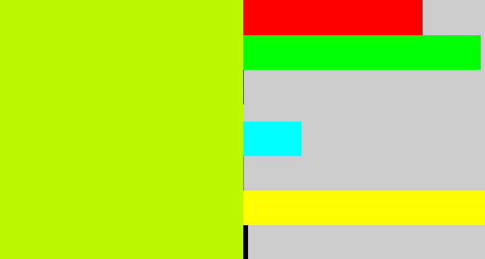 Hex color #bcf901 - chartreuse