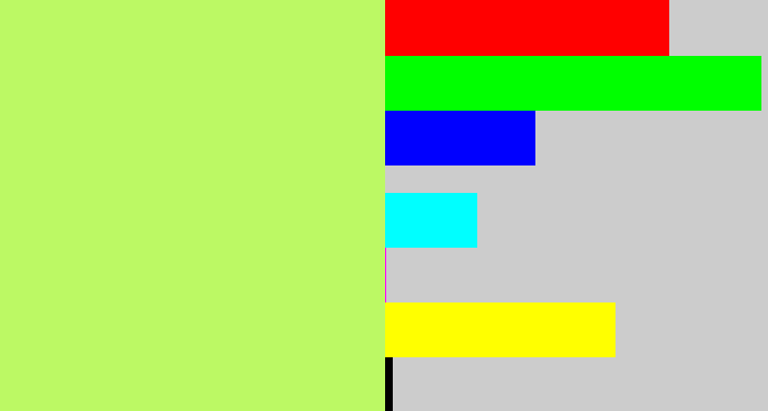 Hex color #bcf964 - light lime green