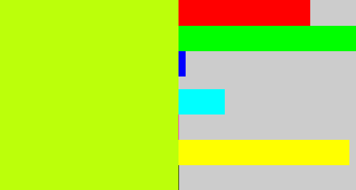 Hex color #bcff0a - yellowgreen
