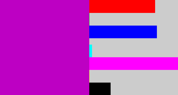 Hex color #bd00c3 - vibrant purple