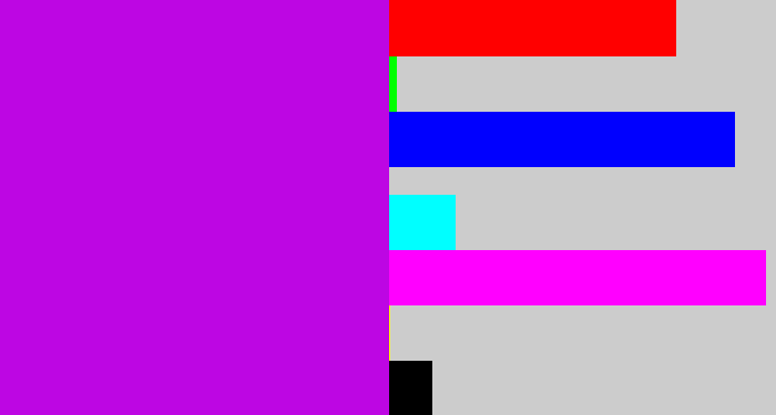 Hex color #bd06e3 - vibrant purple
