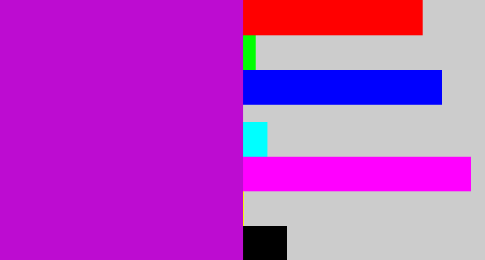Hex color #bd0cd1 - vibrant purple