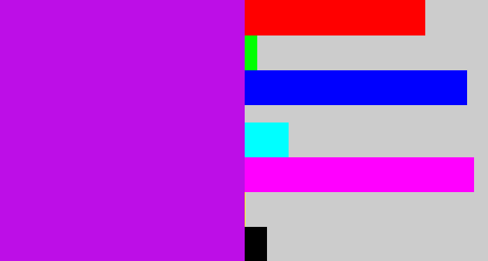Hex color #bd0ee7 - vibrant purple