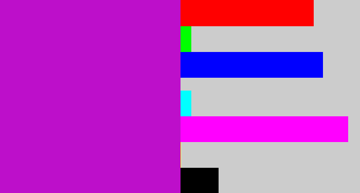 Hex color #bd0fca - vibrant purple