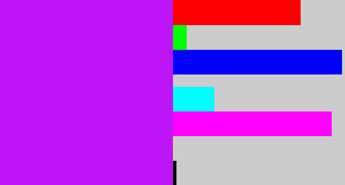 Hex color #bd15f9 - neon purple