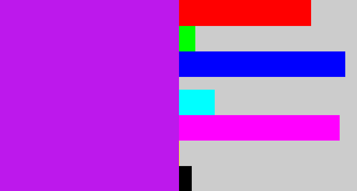 Hex color #bd18ec - neon purple