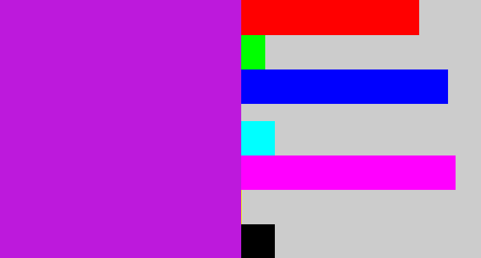 Hex color #bd19dc - vibrant purple