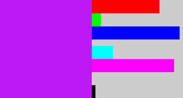 Hex color #bd19f6 - neon purple