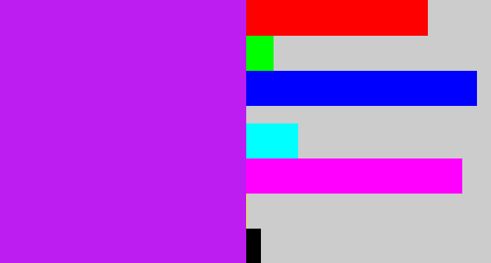 Hex color #bd1df0 - neon purple