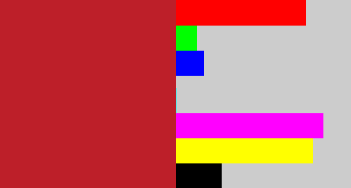 Hex color #bd1f29 - rouge