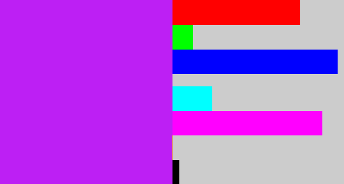 Hex color #bd1ff4 - neon purple