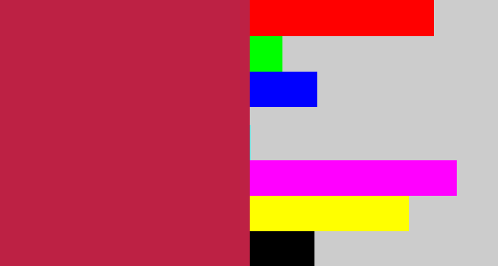 Hex color #bd2144 - rouge