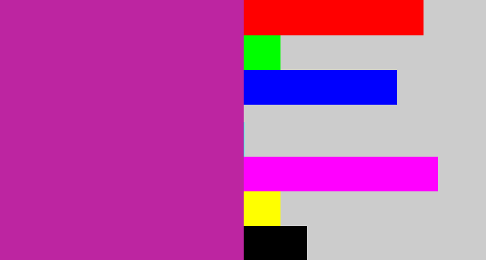 Hex color #bd25a1 - barney