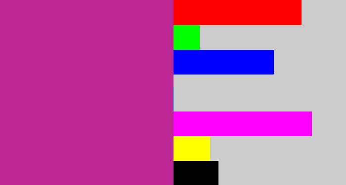 Hex color #bd2695 - ugly purple