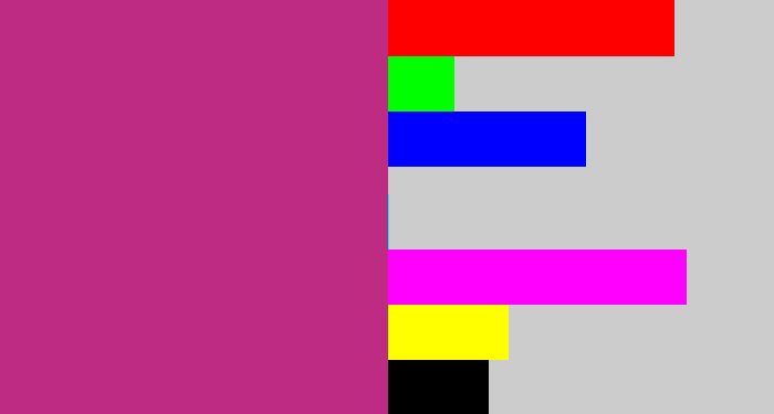Hex color #bd2c82 - dark pink