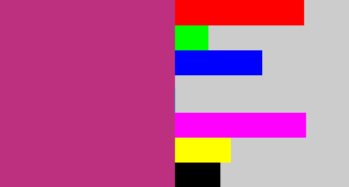 Hex color #bd3080 - dark pink