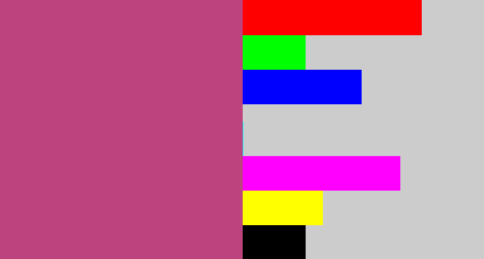 Hex color #bd437e - dark pink