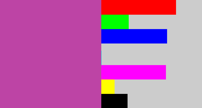 Hex color #bd44a5 - purpley pink