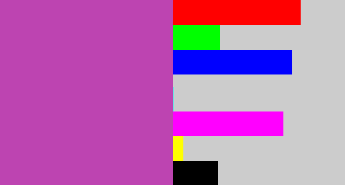 Hex color #bd44b1 - purpley pink