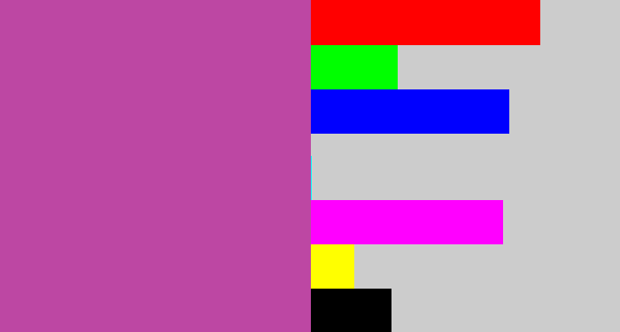 Hex color #bd47a3 - ugly purple
