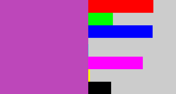 Hex color #bd47ba - pinky purple