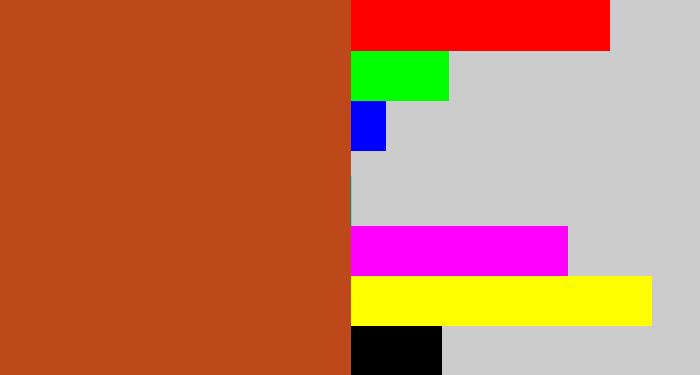 Hex color #bd481a - brick orange