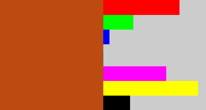 Hex color #bd4a10 - brick orange