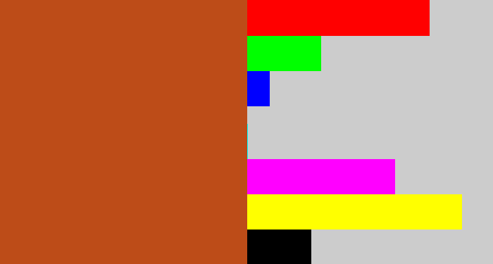 Hex color #bd4c18 - brick orange