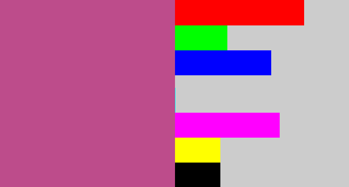 Hex color #bd4c8b - darkish pink