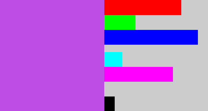 Hex color #bd4de5 - lightish purple
