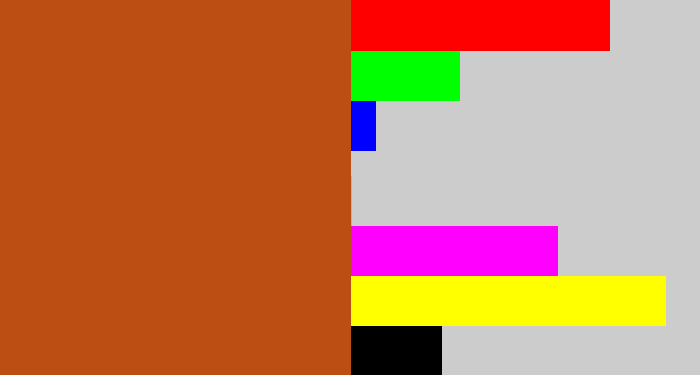 Hex color #bd4e13 - brick orange