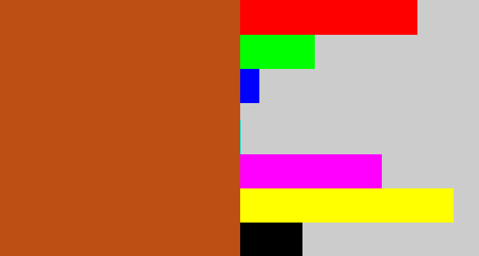 Hex color #bd4e14 - brick orange